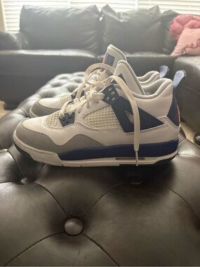 Jordan Kids White Gray Navy Basketball Shoes
